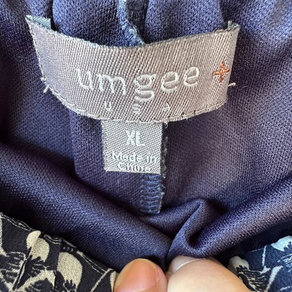 Umgee Blue and White Flowy Maxi Skirt Sz XL Sheer Lined Beachy Boho Fairy - Picture 5 of 5